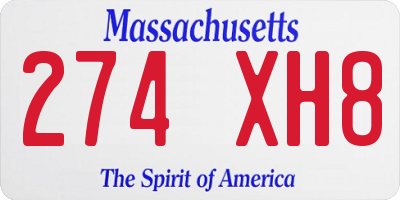 MA license plate 274XH8