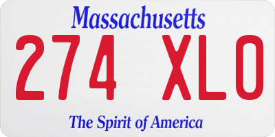 MA license plate 274XL0