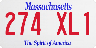MA license plate 274XL1
