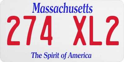MA license plate 274XL2