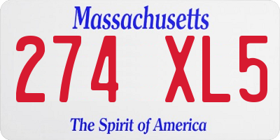 MA license plate 274XL5