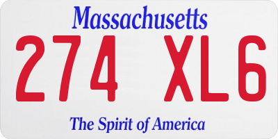 MA license plate 274XL6