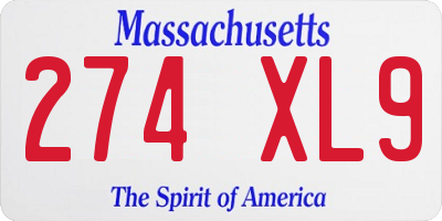 MA license plate 274XL9