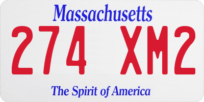 MA license plate 274XM2