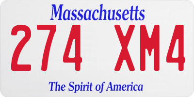 MA license plate 274XM4