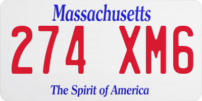 MA license plate 274XM6