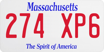 MA license plate 274XP6