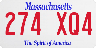 MA license plate 274XQ4
