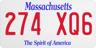 MA license plate 274XQ6