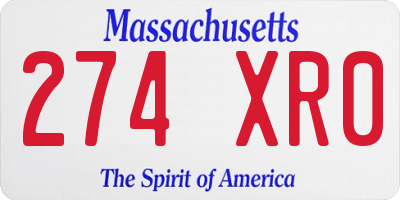 MA license plate 274XR0