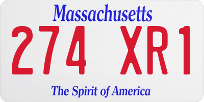 MA license plate 274XR1