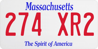 MA license plate 274XR2