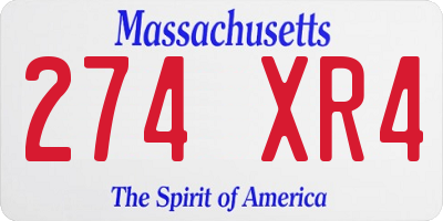MA license plate 274XR4