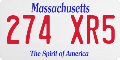 MA license plate 274XR5