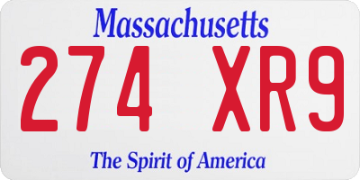 MA license plate 274XR9