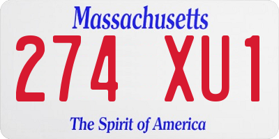 MA license plate 274XU1