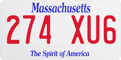 MA license plate 274XU6