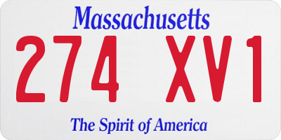 MA license plate 274XV1