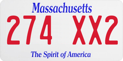 MA license plate 274XX2