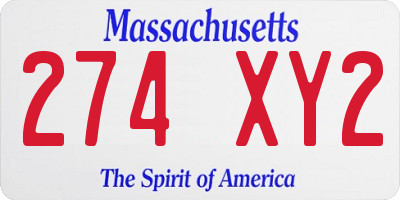 MA license plate 274XY2