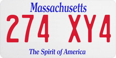 MA license plate 274XY4