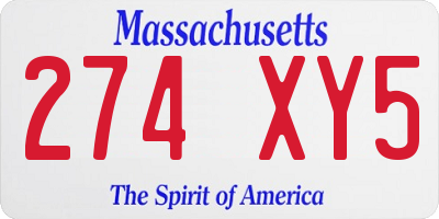 MA license plate 274XY5