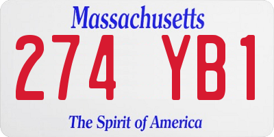 MA license plate 274YB1