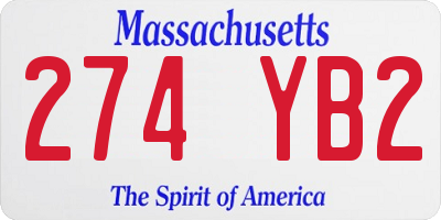 MA license plate 274YB2