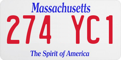 MA license plate 274YC1