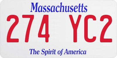 MA license plate 274YC2
