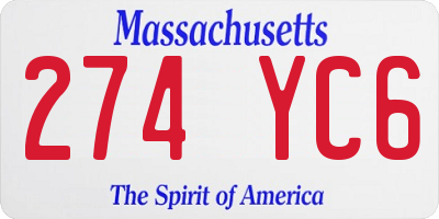 MA license plate 274YC6