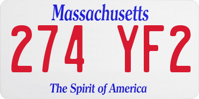 MA license plate 274YF2