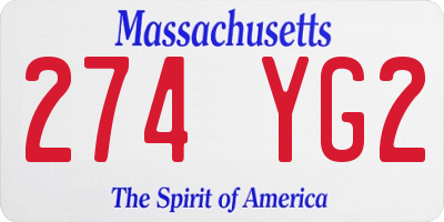 MA license plate 274YG2
