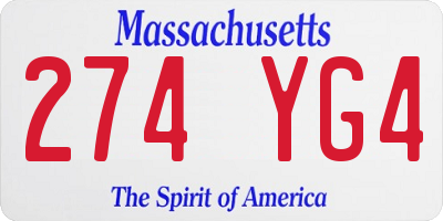 MA license plate 274YG4