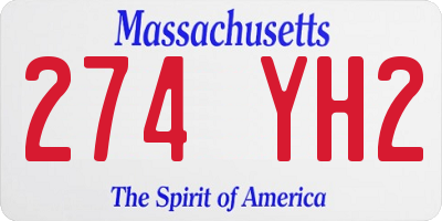 MA license plate 274YH2