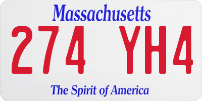 MA license plate 274YH4