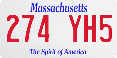 MA license plate 274YH5