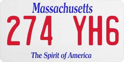 MA license plate 274YH6