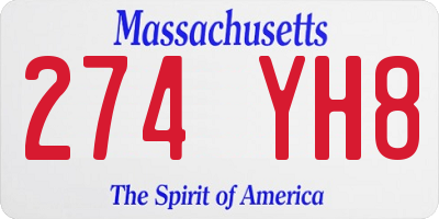 MA license plate 274YH8