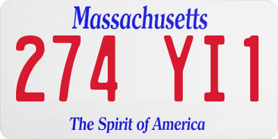 MA license plate 274YI1