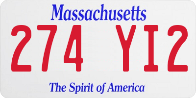 MA license plate 274YI2