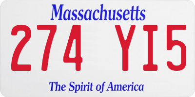 MA license plate 274YI5