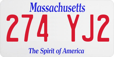 MA license plate 274YJ2