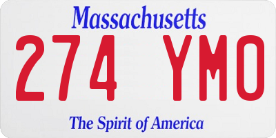 MA license plate 274YM0