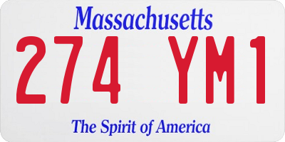 MA license plate 274YM1