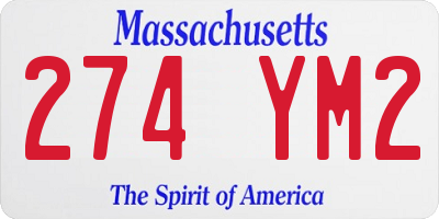MA license plate 274YM2