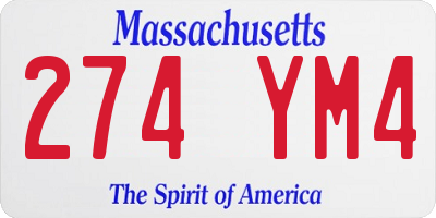 MA license plate 274YM4