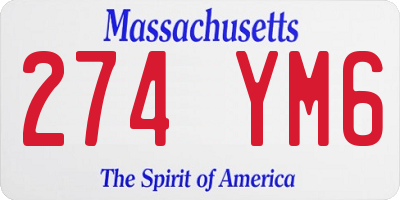 MA license plate 274YM6