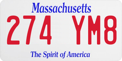 MA license plate 274YM8