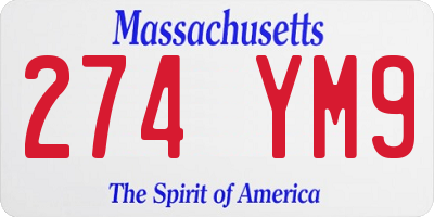 MA license plate 274YM9